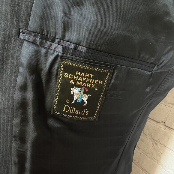 Hart Schaffner Marx Wool Sport Coat Blue Suit Blazer Jacket Size 42S - Picture 8 of 11